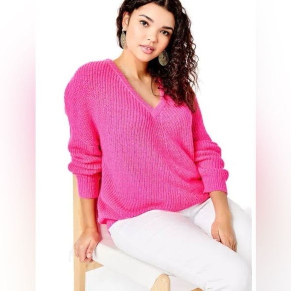 Lilly Pulitzer Kasmina Sweater - Pink Isle - Size M - Picture 2 of 14